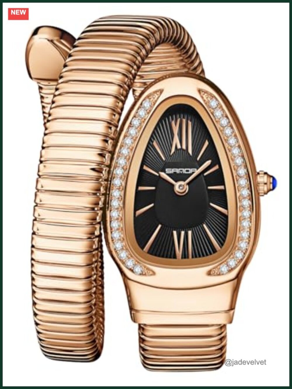 Snake Bracelet Watch Women Elegant Wrap Around Bangle Cuff Wristwatch Quartz